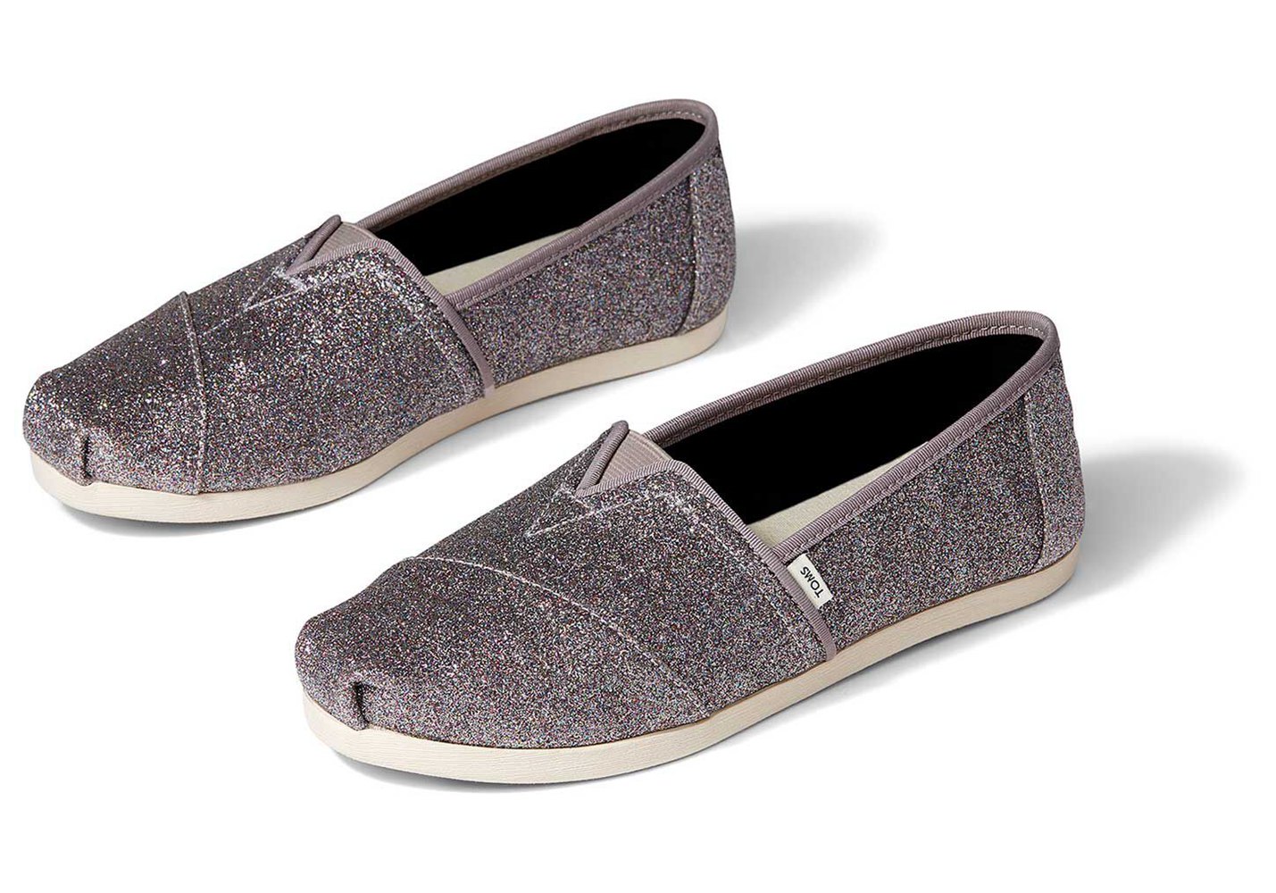 Toms Espadryle Damskie Srebrne - Alpargata Glitter - 52ILXCJFP